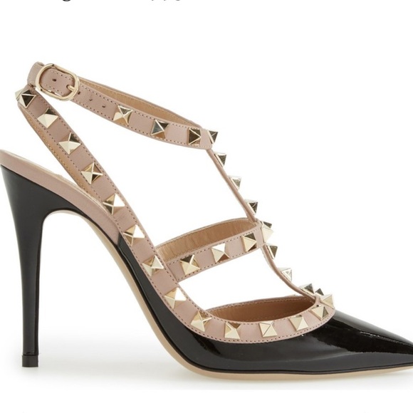 Kaitlyn Pan Black and Tan Rock Studded Heels - Picture 2 of 9